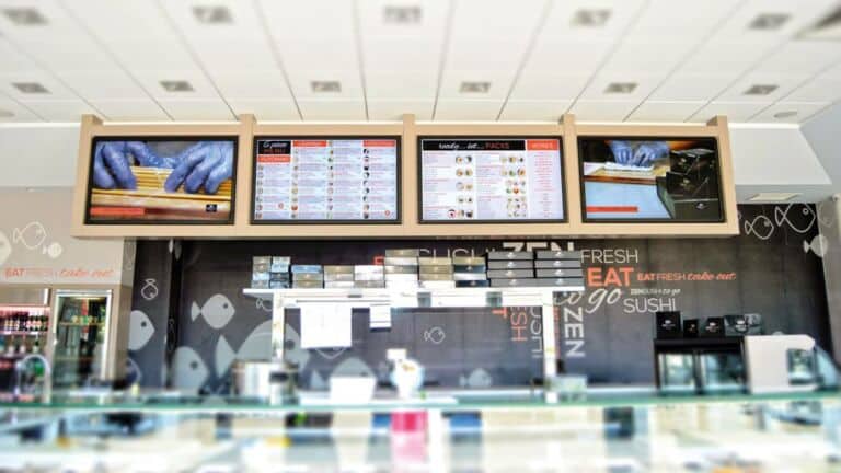 Budget Digital Display Screens for Sushi Quick Service Restaurant