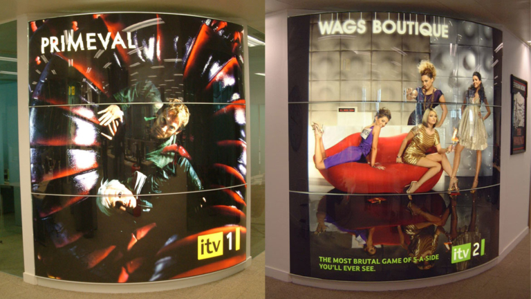 Bespoke Curved Lightboxes at ITV offices