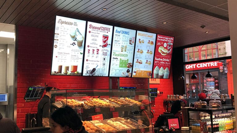 Digital Menu Boards for a Coffee Shop Portrait