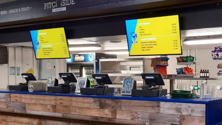 Digital Menu Boards at Pitchside Quick Service Restaurant