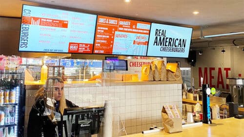 Digital Menu Boards for a Burger Bar