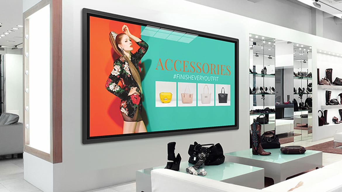 4K HD Large Format Digital Screen in a Shoe Shop