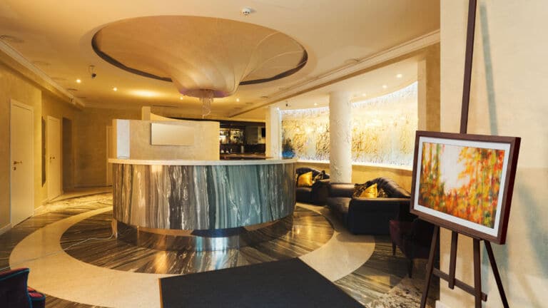 Digital Canvas Display in a Hotel lobby