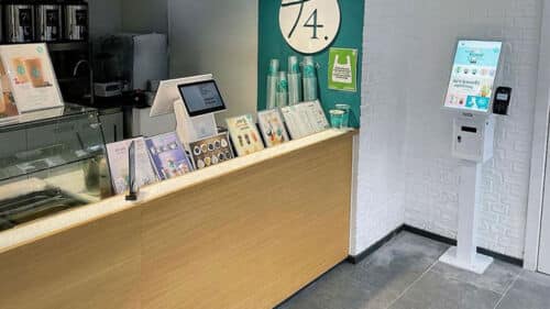 22 Inch Self Service Kiosk in a Coffee Shop