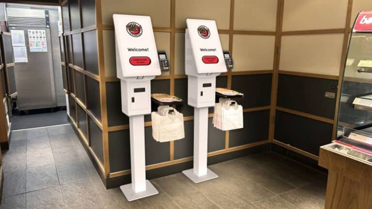 22 Inch Self Service Kiosk in a Food Court