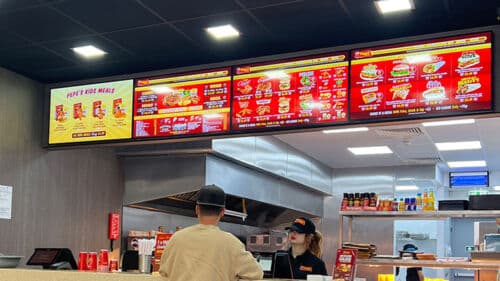 Digital Menu Boards in a Fast Food Restaurant