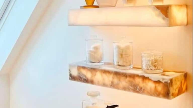 Flexible LED Light Sheet Illuminating Stone Shelves