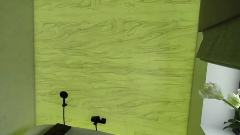 Flexible LED Light Sheet Illuminating a Modern Bathroom