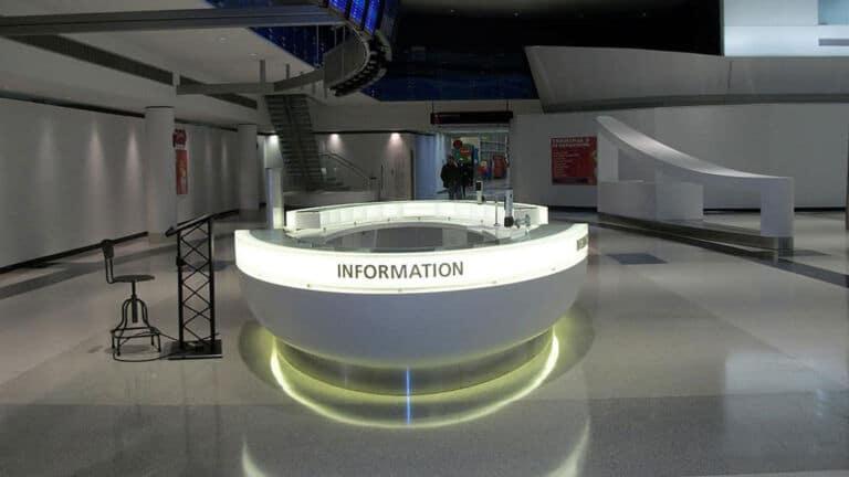 Flexible LED Light Sheet for a Curved Information Desk